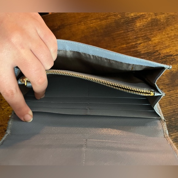 *REHAB* Prada Blue and White saffiano leather Checkered Women's wallet - Picture 8 of 12